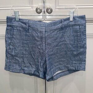 Ann Taylor Factory Blue Chambray Dotted shorts size 6